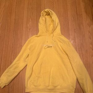 Suspicious Antwerp The Vintage Hoodie Sweater Yellow/Brown Mens size XL